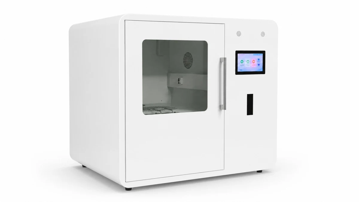 Máquina CAPBOX Slim branca, vista em perspectiva
